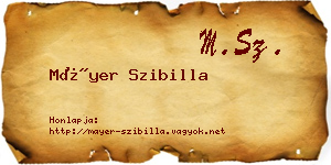 Máyer Szibilla névjegykártya